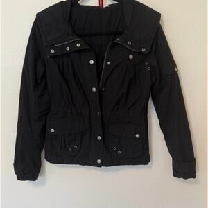 🖤 H&M Black Utility Jacket – Size 32 (Y2K Era) | 100% Cotton